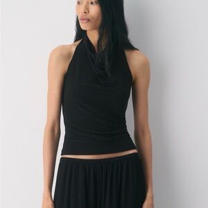 Aritzia Wilfred Smooth Matter Tower Top Small Black NWT